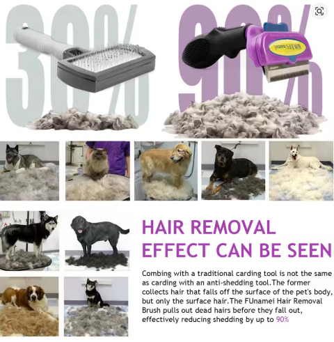 Fellpflege‑Bürste – Entfernt lose Haare ohne Ziepen (Für Hunde & Katzen)